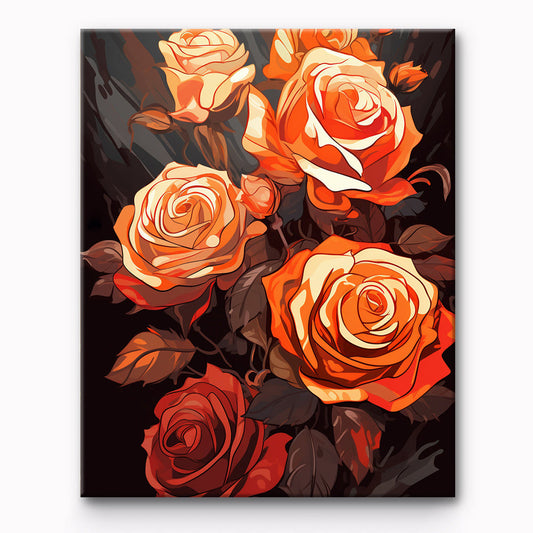 Rose Flower Painting By Number 1