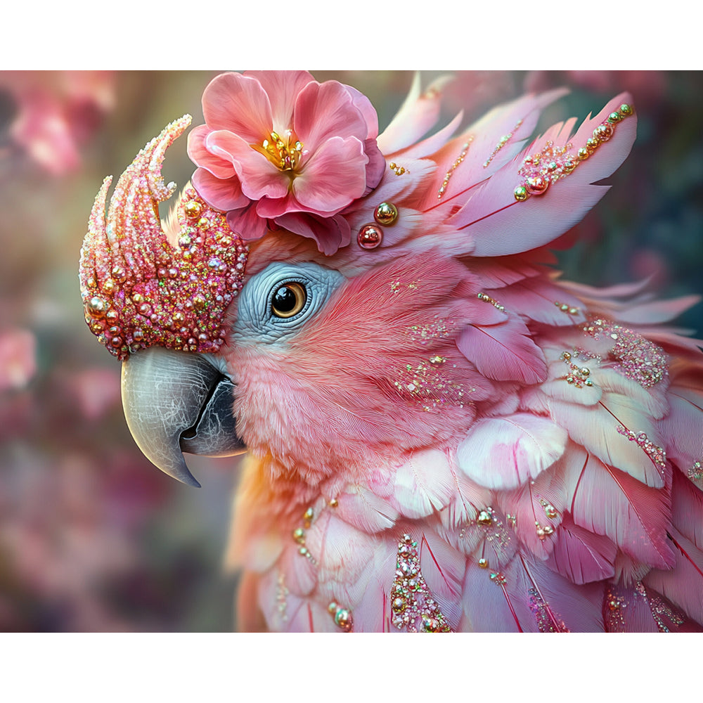 Pink Parrot Painting By Number 2