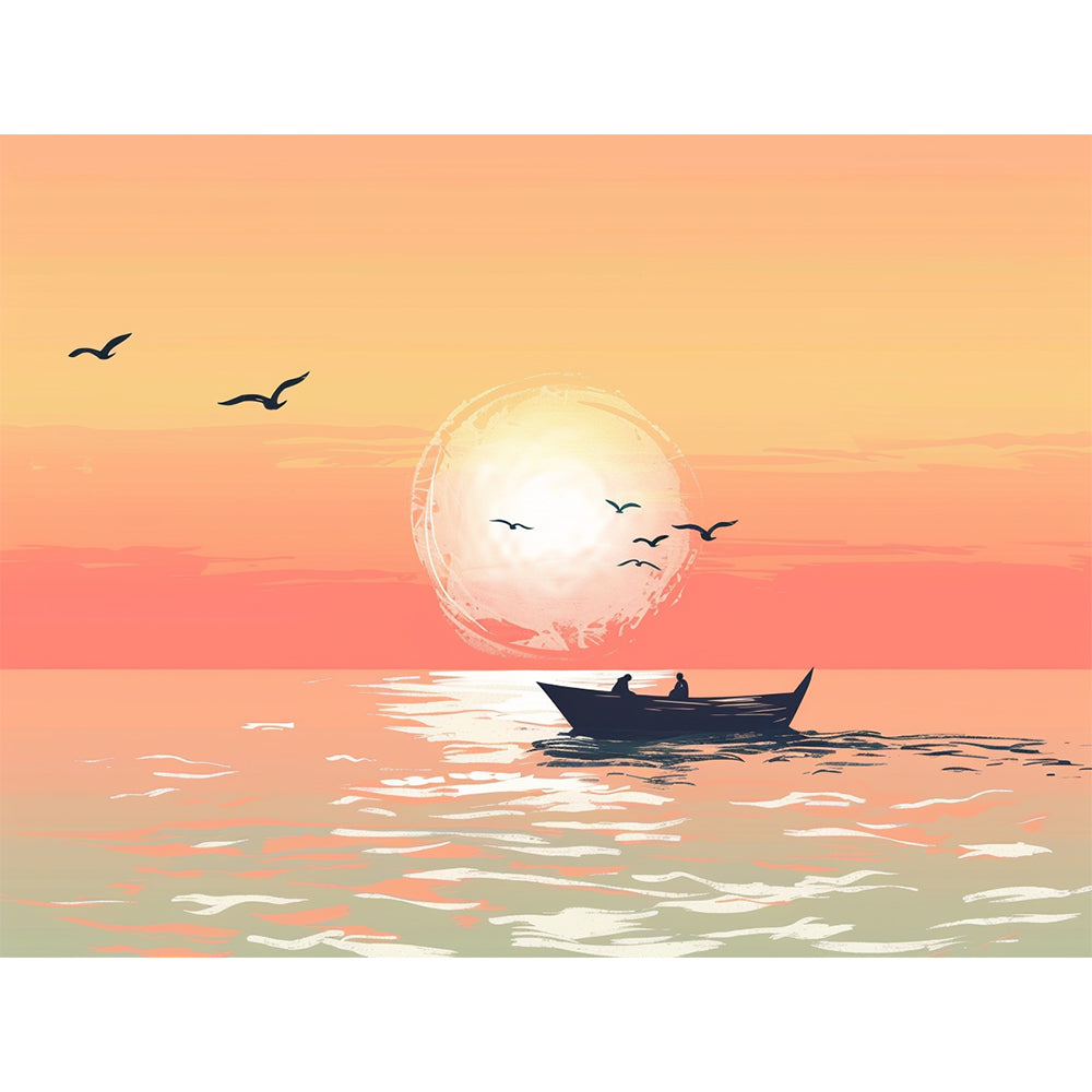 Sunset Over The Sea Painting By Number 2