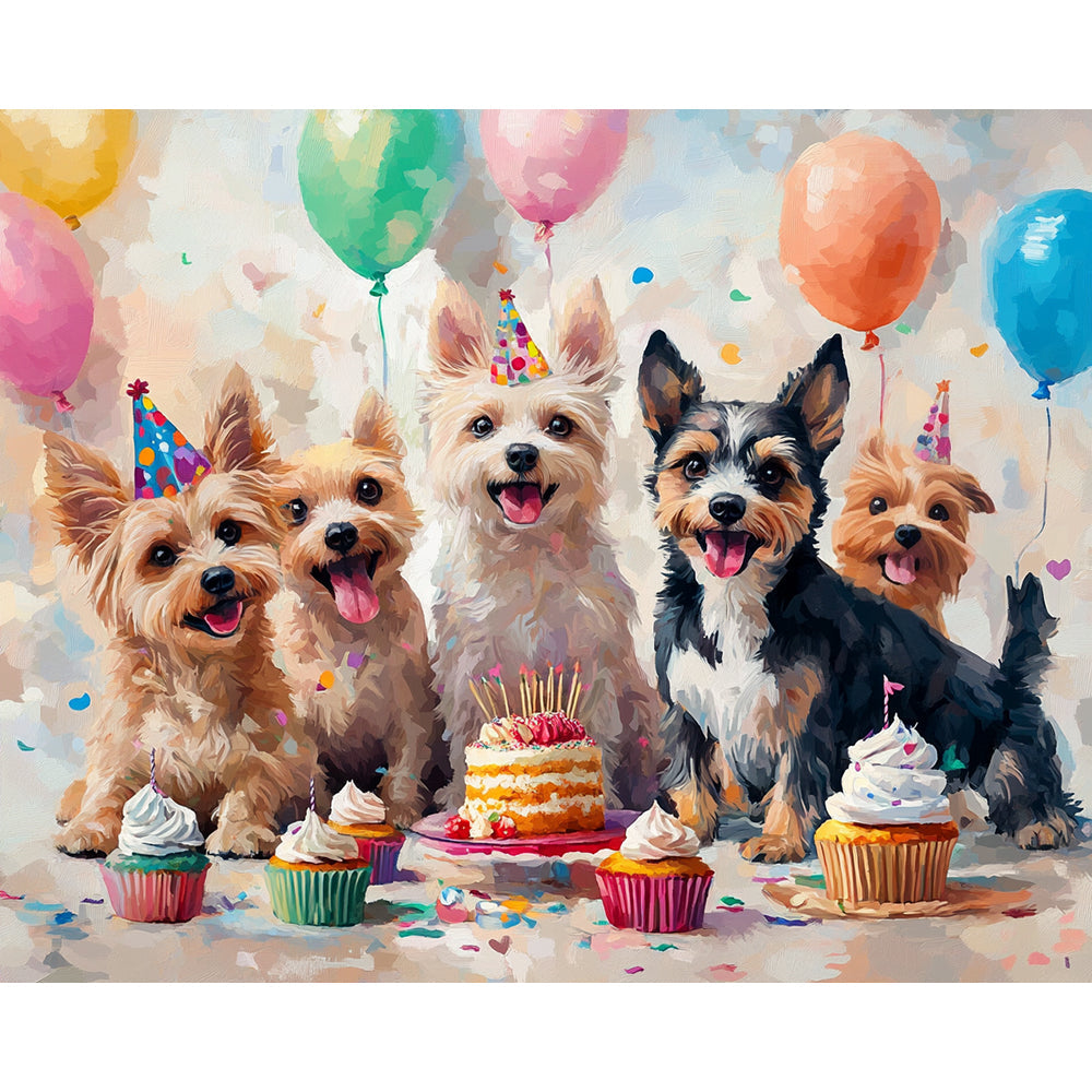 Dog's Party Time Painting By Number 2