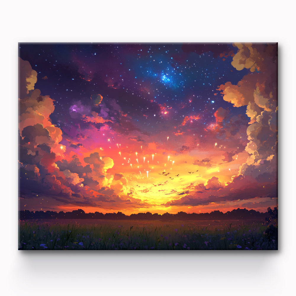 Evening Sunset Landscape Painting By Number 1