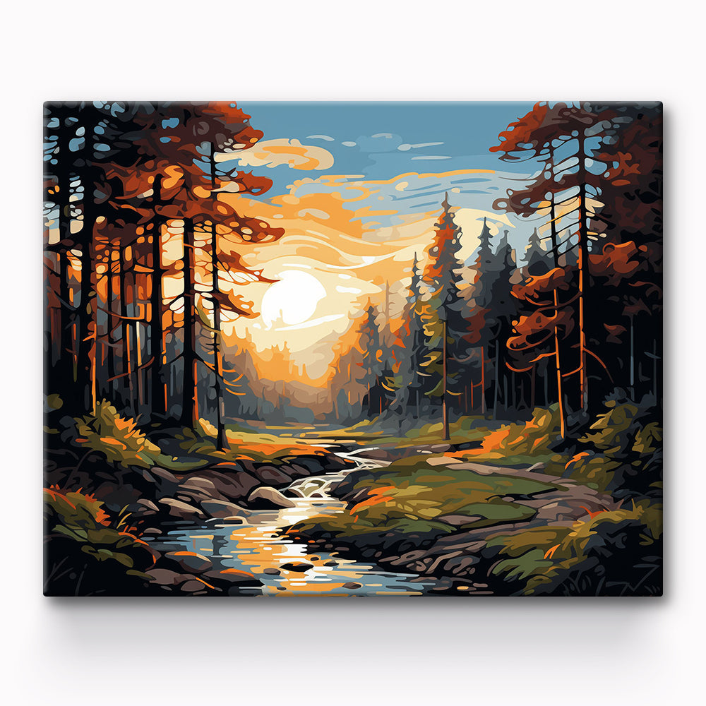 Forest Stream Painting By Number 1