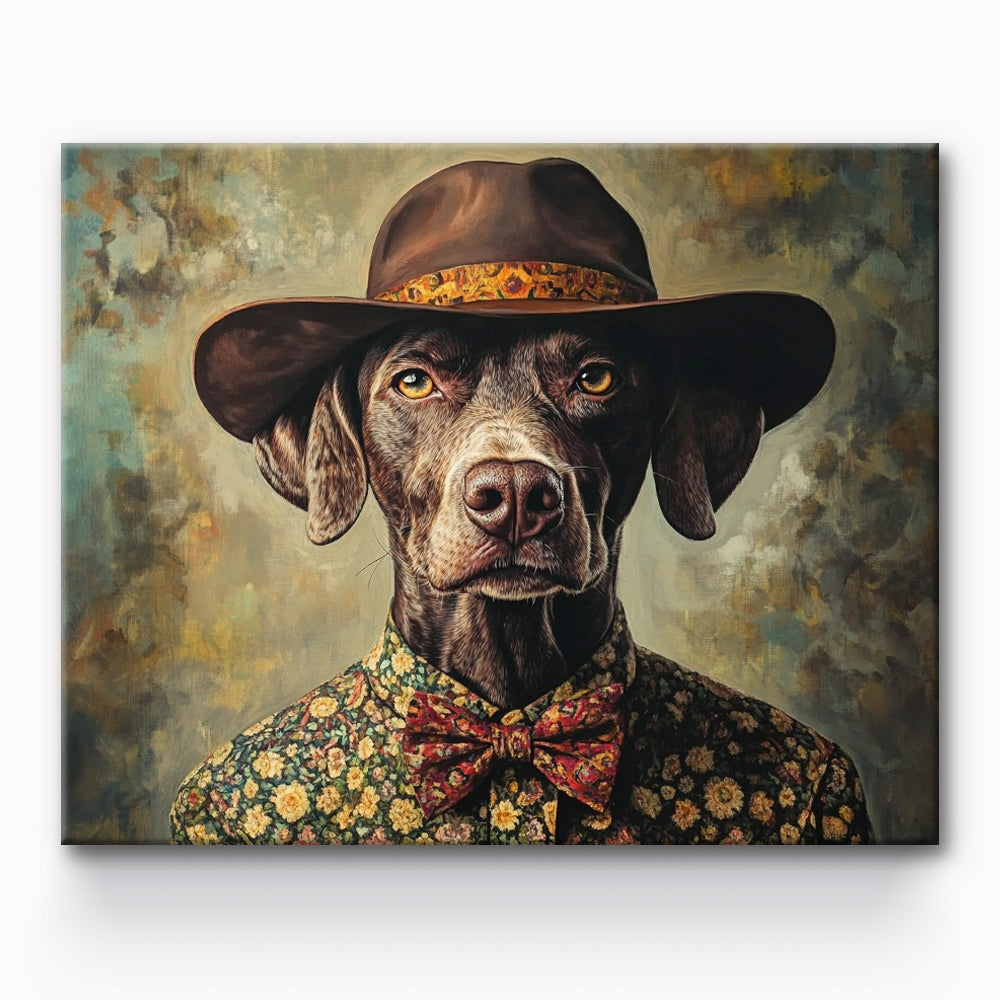 Dog With Hat Painting By Number 1